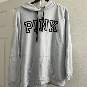 Baby blue pink fleece hoodie